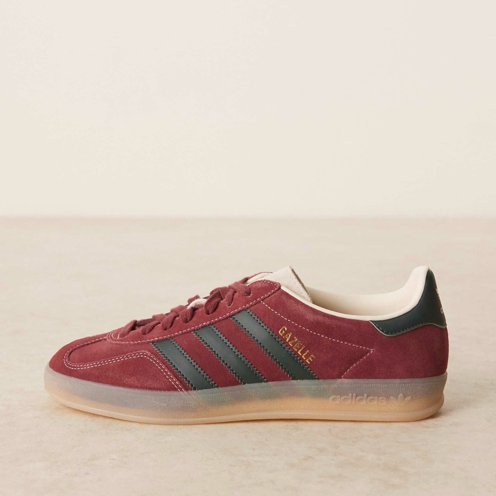 Adidas Gazelle Burgundy and Green Sneakers